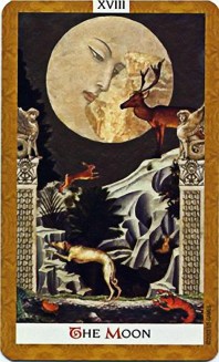 The Moon from Kat Black's Golden Tarot Deck
